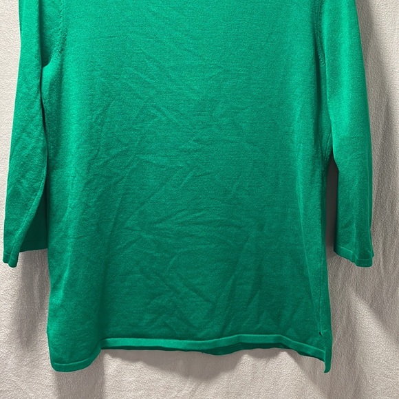 Cable & Gauge Kelly/Emerald Green Sweater with Quarter Zip Detail in Large - Picture 13 of 16